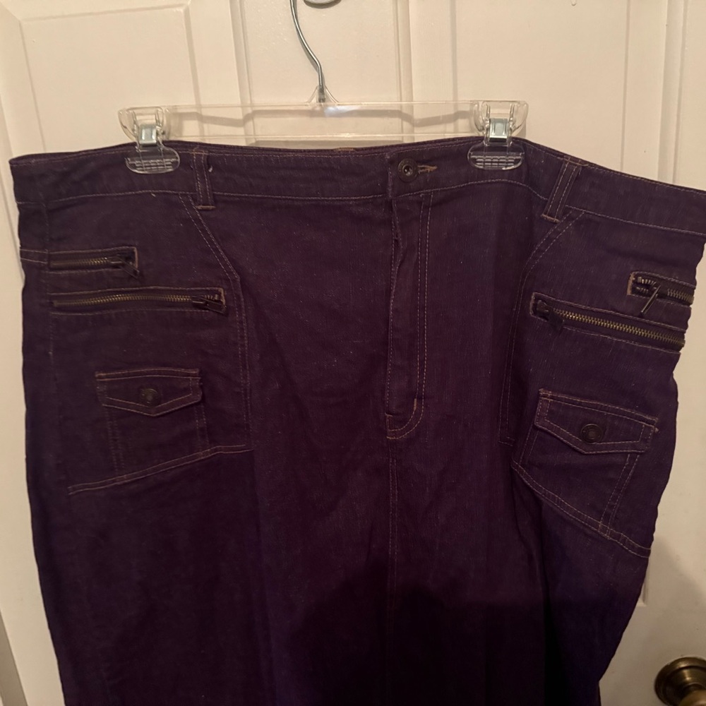 Vintage Y2K Denim 24/7 Purple Denim Jacket & Skirt Set Size 24W - Picture 7 of 9